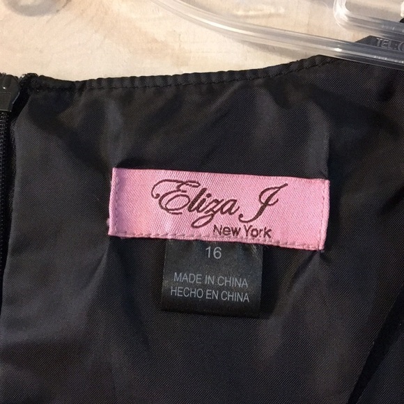 Eliza J Black Polka Dot Dress Size 16 - Picture 2 of 5